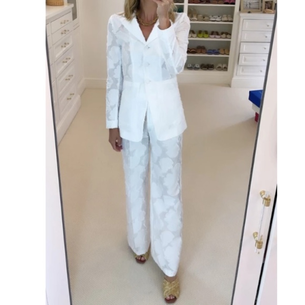 Beatrice B Fil Coupé Trouser, White, Size 6